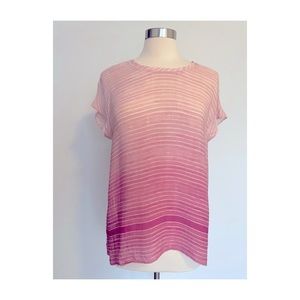 Vince silk pink stripped blouse Sz M